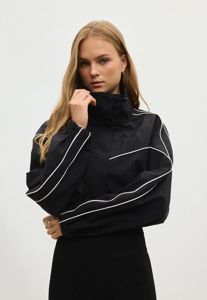 Stradivarius Technisch windjack  Zwart XS