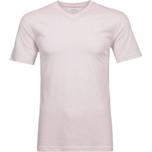 Ragman T-Shirt Uni V-Neck Single Jersey Roze / male