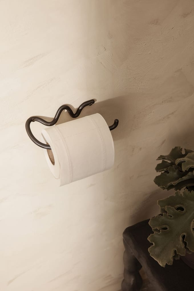 Ferm Living Curvature Toiletpapier houder - black brass