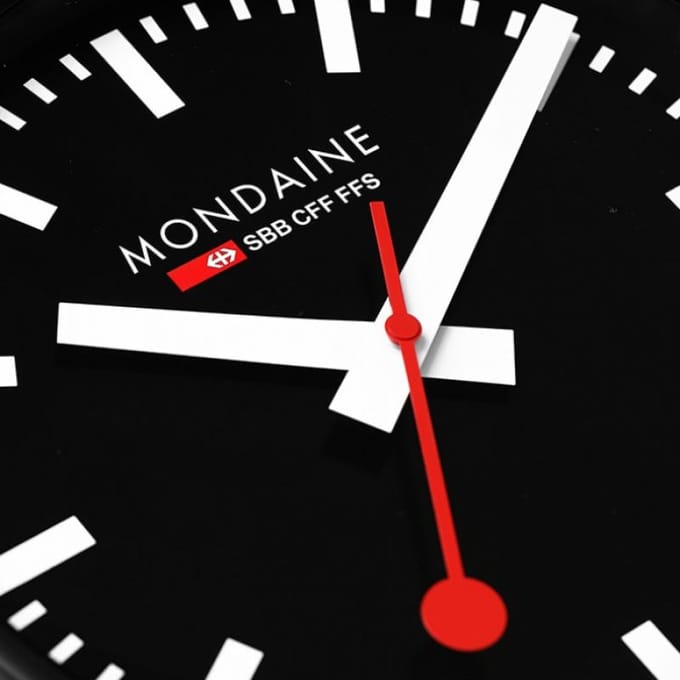 Mondaine Official Railway Clock Stations - Wandklok A990.CLOCK.64SBB - zwart - 25cm