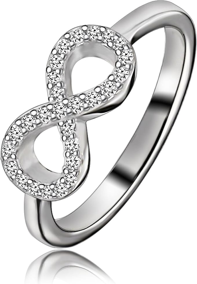 Juwelier Zwartevalk - Zilveren (gerhodineerd) infinity ring - 21.284/17¼