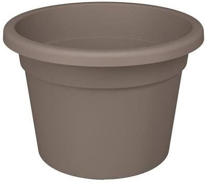 Bloempot Rond Premium 25cm + Bodemgaten TAUPE Nicoli / 2 STUKS ! /