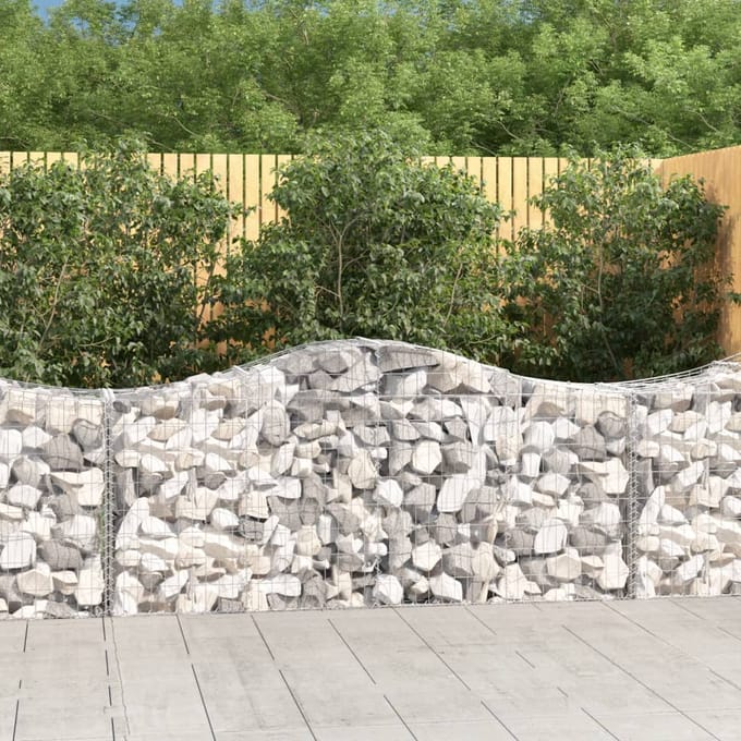 vidaXL - Schanskorven - 25 - st - gewelfd - 200x50x80/100 - cm - ijzer