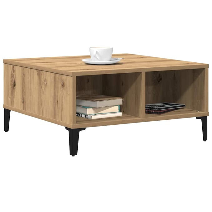 vidaXL - Salontafel - Artisan - Eiken - 60 - x - 60 - x - 30 - cm