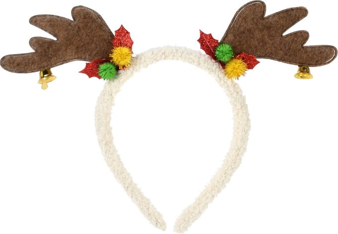 Christmas Decoration kerst diadeem/haarband - rendier gewei - bruin