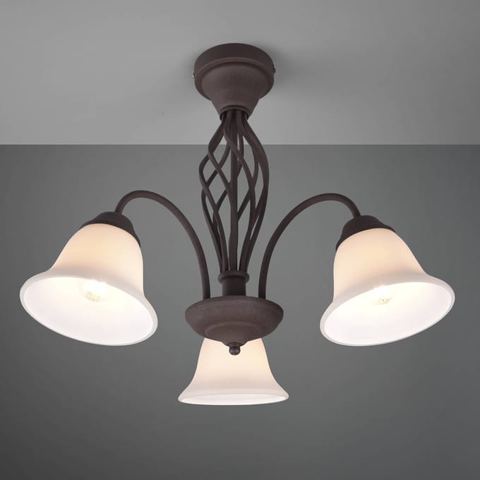 Trio Lighting Plafondlamp Rustica, roestkleuren, 3-lamps