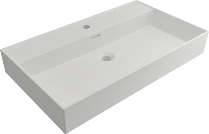 Plieger Kansas wastafel 80x45 cm met kraangat matwit