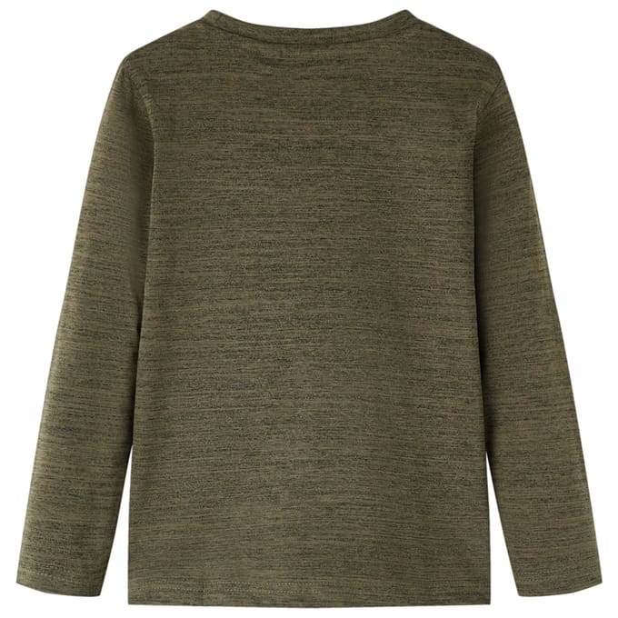 vidaXL - Kindershirt - met - lange - mouwen - 104 - gemêleerd - kakikleurig