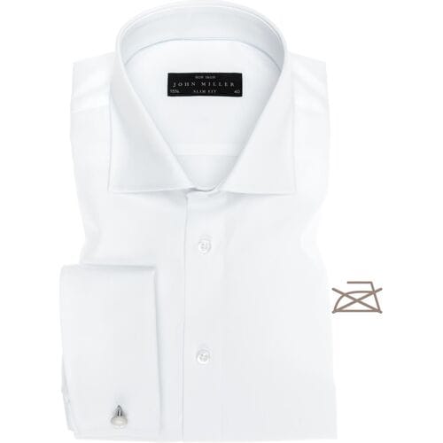 John Miller Overhemd Slim French Cuff Non Iron Wit / male