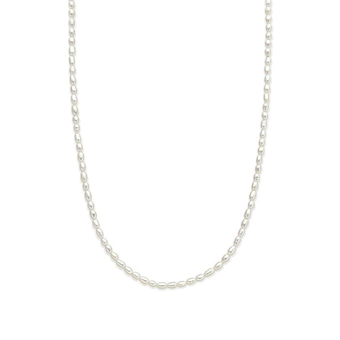 zilver gerhodineerd collier parels 2,8 mm 40 + 5 cm 1337723