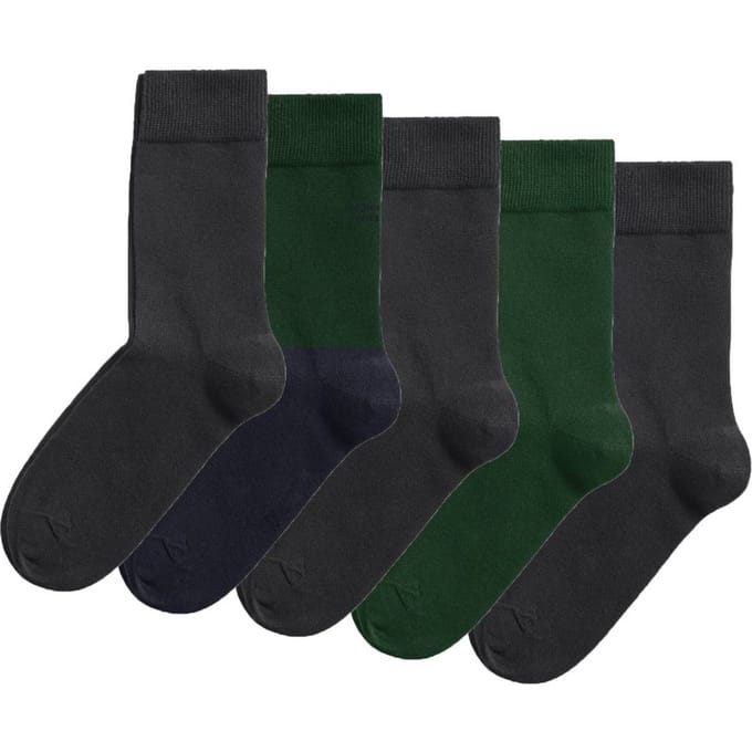 Björn Borg unisex essential 5P sokken zwart & groen