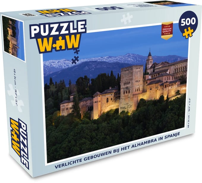 Puzzel Verlichte gebouwen bij het Alhambra in Spanje - Legpuzzel - Puzzel 500 stukjes
