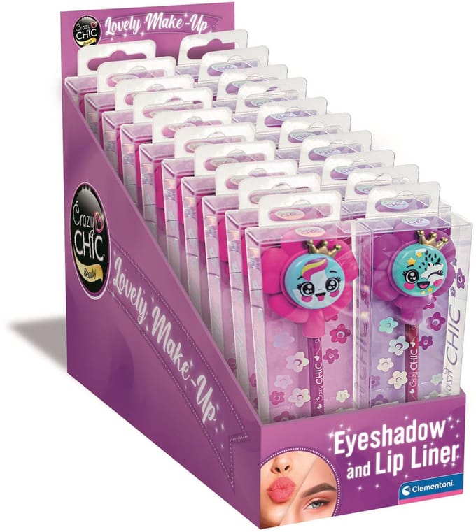Clementoni - Cazy Chic - Oogschaduw en Lip Liner - Bloem - Vanaf 6 jaar