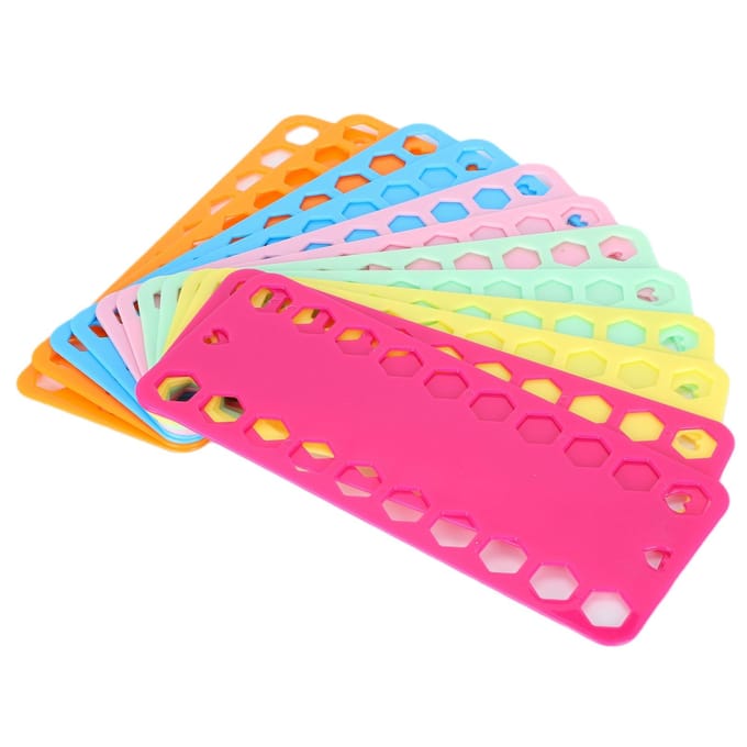 12 Stuks Kruissteek Draad Organizer 20-Gaten Plastic Floss Bobbin Draad Wikkelbord yellow