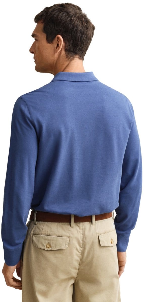 Gant polo lange mouw blauw