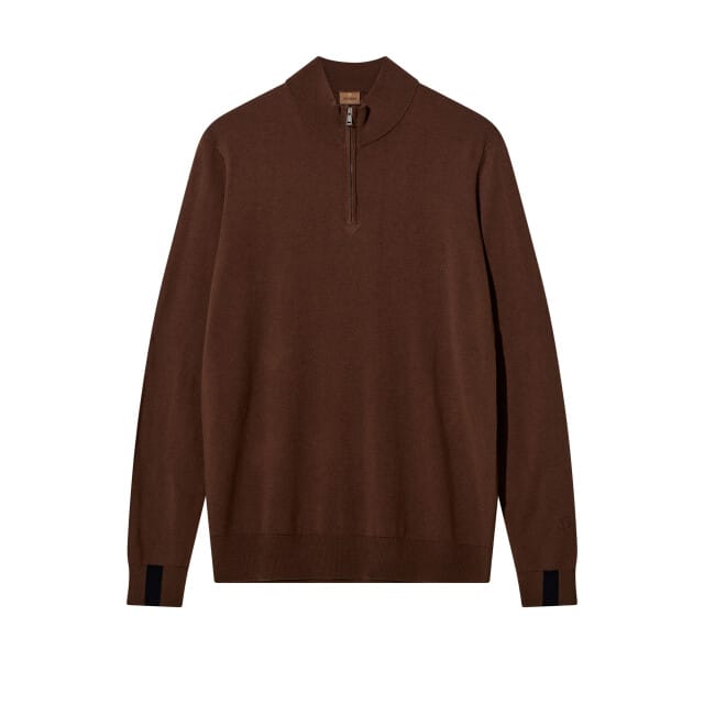 Mos Mosh 503342 289 mosmosh gallery mmgadam soft zip turtle neck knit cocoa brown