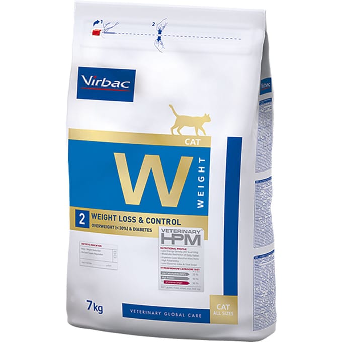 2x7kg Veterinary HPM Cat Weight Loss and Control W2 Virbac Kattenvoer