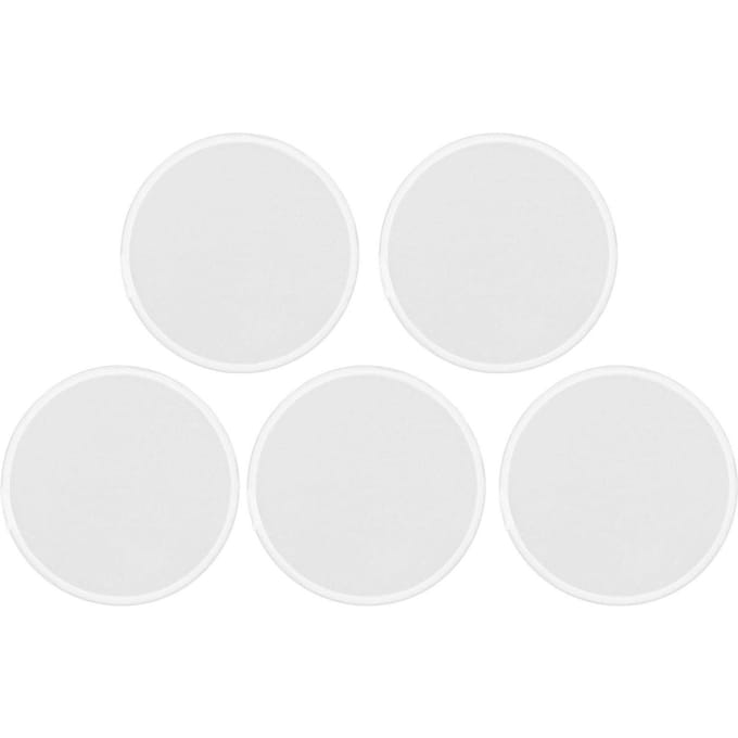 5pcs Éventail Disque Volant Blanc Polyester avec Sac de Rangement DIY Blanc Pliant Éventail à Main pour Fête de Mariage white