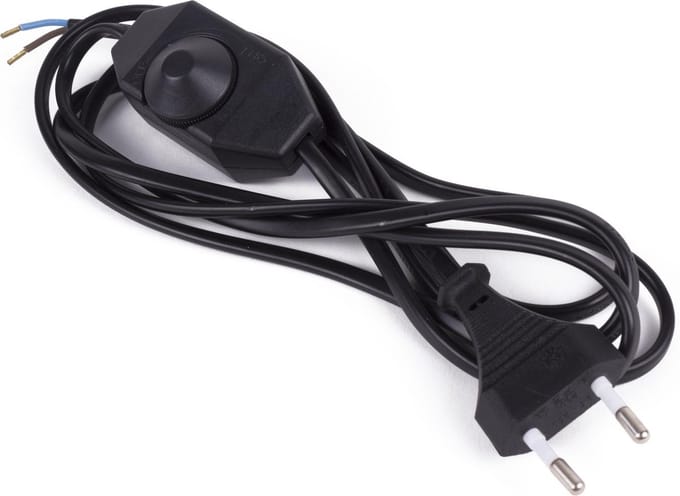 Benson Stroomsnoer met snoerdimmer - zwart - 2 meter - led geschikt - stijlvol design
