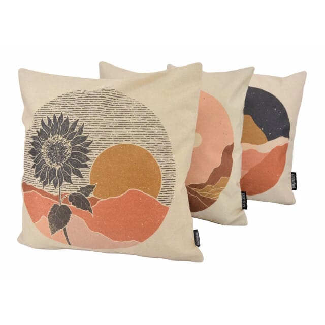 Gek op kussens! Sierkussen sunflower circle | 45 x 45 cm | katoen/linnen