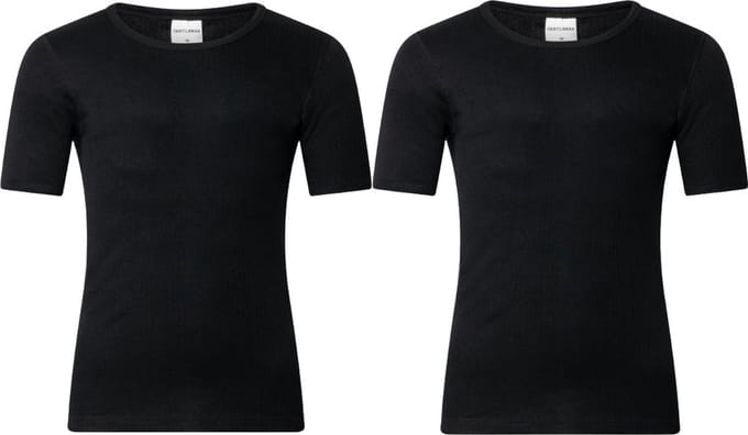 Gentlemen - 2 heren thermo T-shirts - korte mouw - zwart - maat S