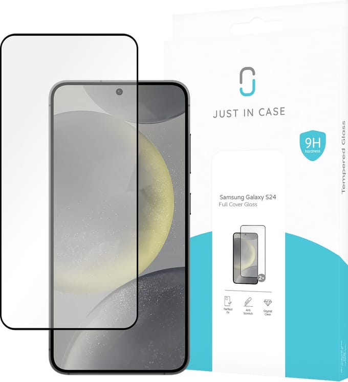 Just in Case screenprotector geschikt voor Samsung Galaxy S24 - Screenprotector Full Cover Gehard Glas - 2 Stuks