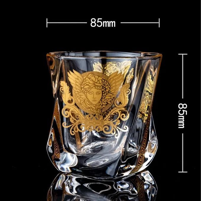 Verre à whisky en cristal créatif, verre à tête dorée, verre à eau polyvalent M brown