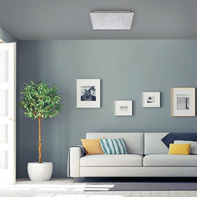 JUST LIGHT. GmbH LED plafondlamp Sparkle CCT dim staal 45x45cm