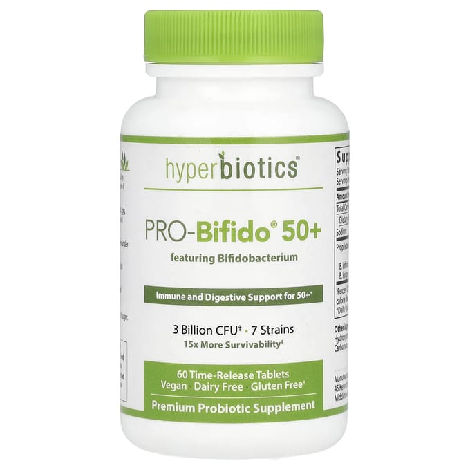 Vital Nutrients, Hyperbiotics®, PRO-Bifido® 50+, 3 milliards d'UFC, 60 comprimés à libération prolongée
