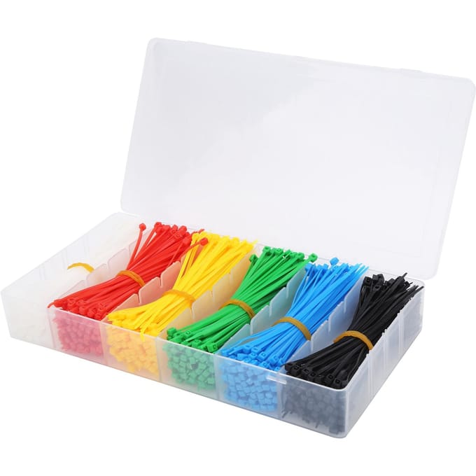 900 stuks Zelfborgende Nylon Kabelbinders Meerkleurig Draagbaar Zip Tie Organizer Accessoire