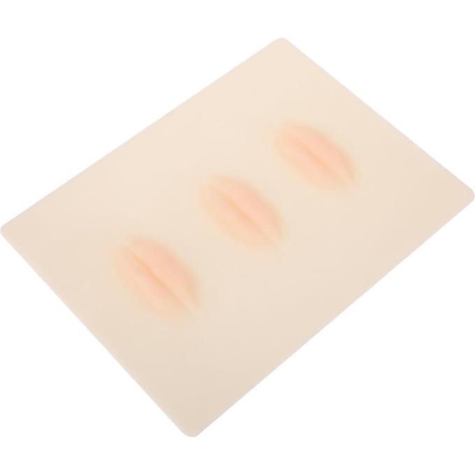 3 Stuks Siliconen Permanente Make-up Training Huid Lip Tattoo Nep Oefenhuid Kit beige
