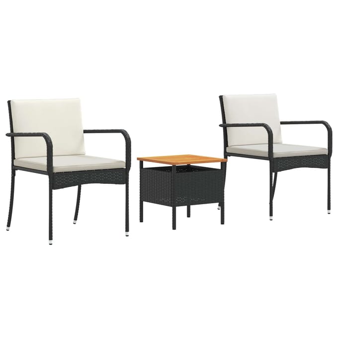 vidaXL - Tuinset - Zwart - poly - rattan