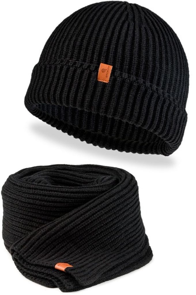 DTCH.FIT Beanie & Scarf Set Beautiful Black - One Size