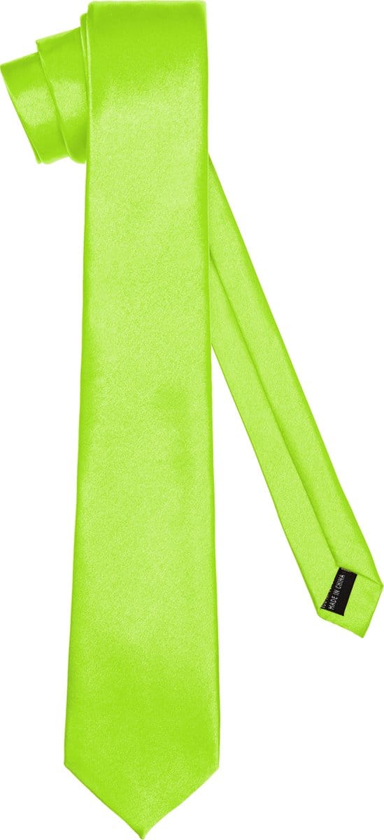 Ladeheid Smal Stropdas - Stropdassen voor heren - Lengte: 150 cm, Breedte: 7 cm - Limoen - LA-EA-TMS-7