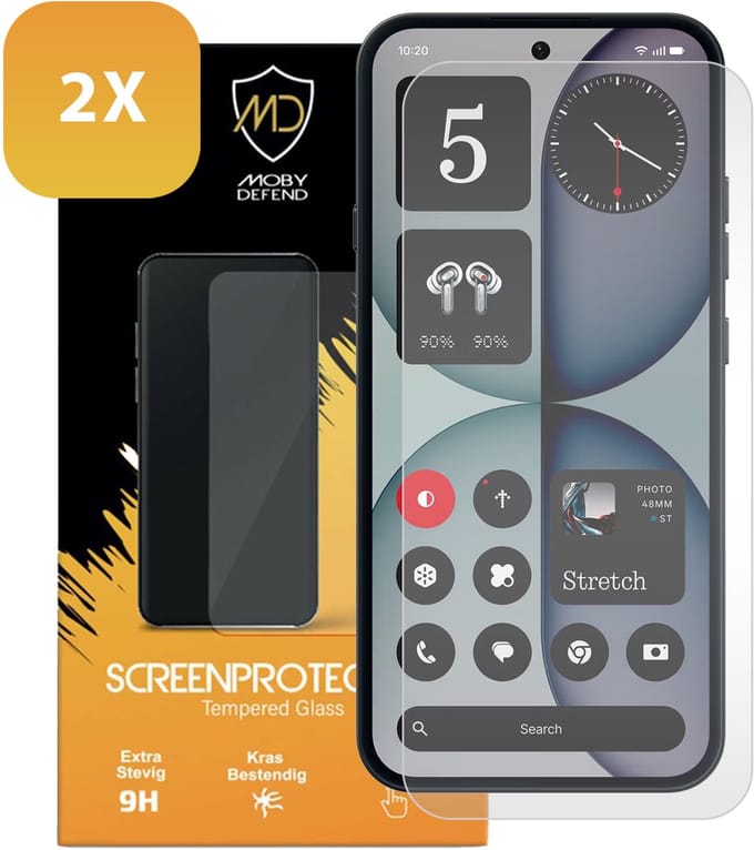 2-Pack MobyDefend Screenprotectors - Geschikt voor Nothing Phone (4a) - Case-Friendly Screensavers - Gehard Glas