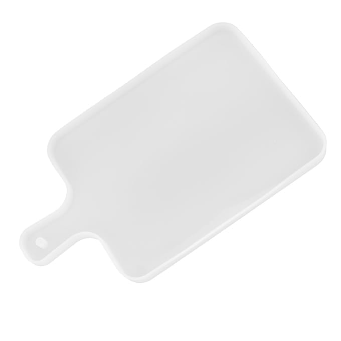 Siliconen Vorm met Handvat DIY Handgemaakt Epoxy Gieten Onderzetter Fruit Dinerbord white