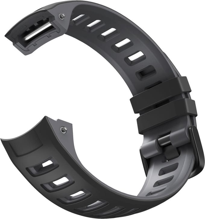 Siliconen bandje - geschikt voor Garmin Instinct / Instinct 2 - zwart-grijs