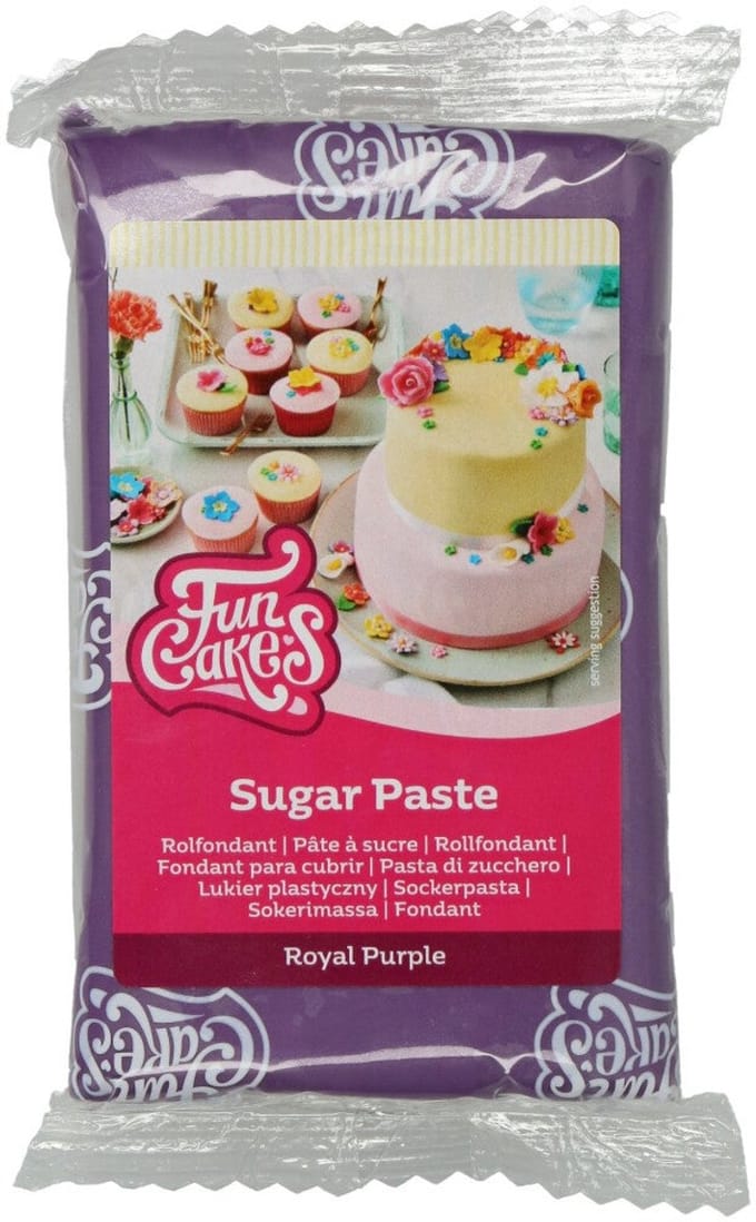 FunCakes Rolfondant - Donkerpaars - 250g - Fondant - Taartdecoratie
