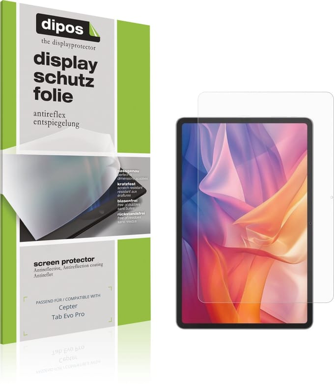 dipos – 2x Matte Beschermfolie geschikt voor Cepter Tab Evo Pro | Krasbestendige & antireflecterende Screenprotector Ultra-Thin