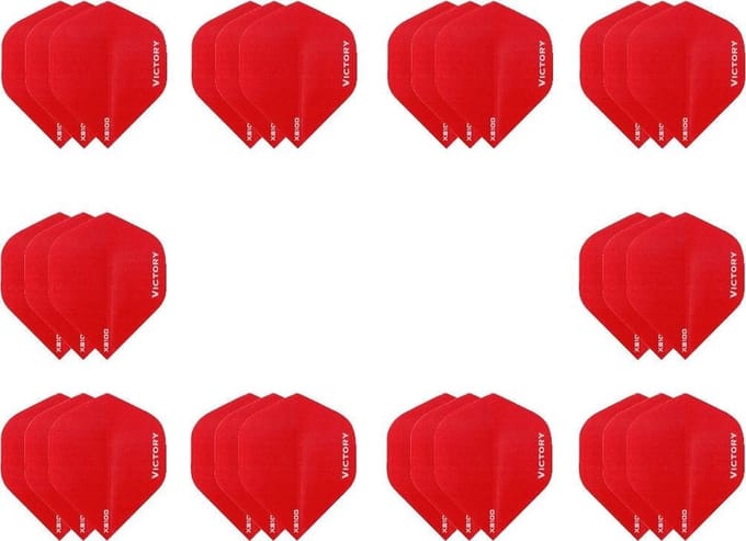 10 sets (30 stuks) Super Sterke Rode Poly XS100 - flights - dart flights