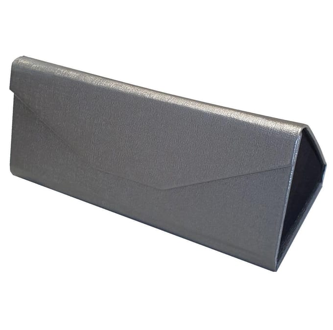 Fako Bijoux® - Brillenkoker - Opvouwbaar - Driehoek - 16x7x6.5cm - Zilver