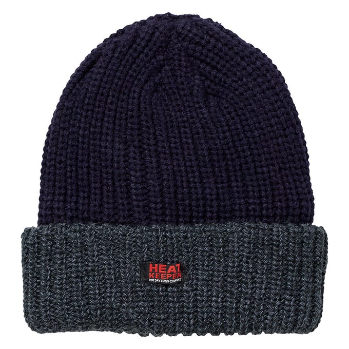 Heatkeeper - Thermo muts heren rib - Marine Blauw - One Size - 1-Stuk - Muts heren winter