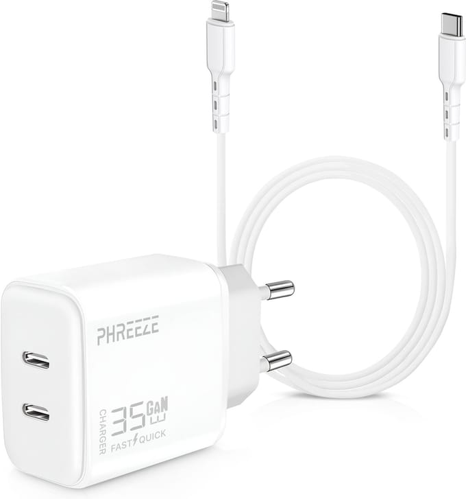 35w oplader adapter geschikt voor iPhone 14 13 12 11 - Usb C snellader geschikt voor iPhone - iPhone 14 oplaadstekker - 2 meter