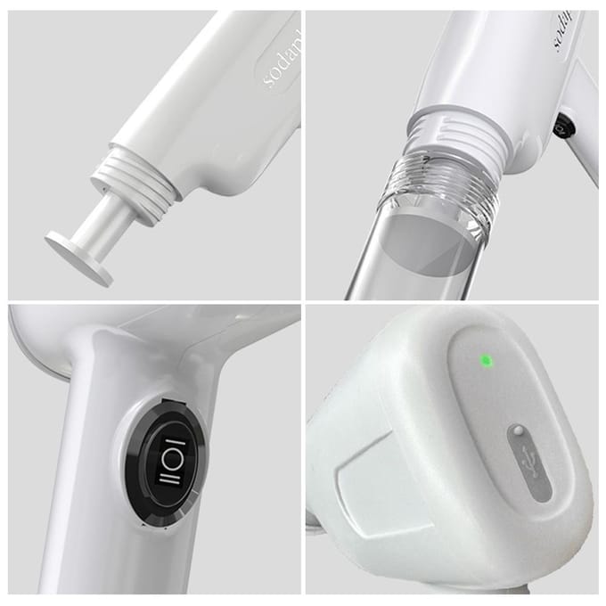 Sodaplus Automatische Pastamachine Draagbare Elektrische Noedelmaker 6-in-1 Snoerloos Draagbaar wit