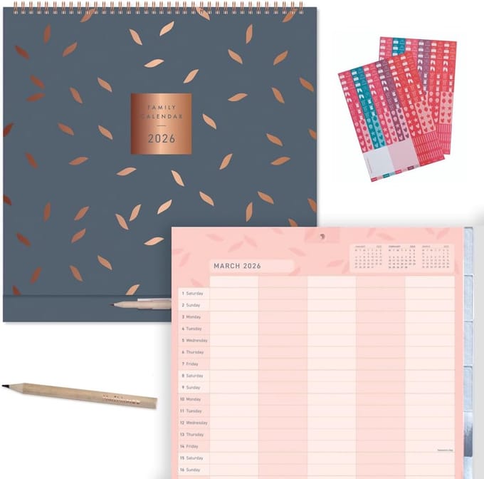 Gezinsplanner 2024 - Weekplanner voor 5 Personen - Jaarkalender Januari tot December
