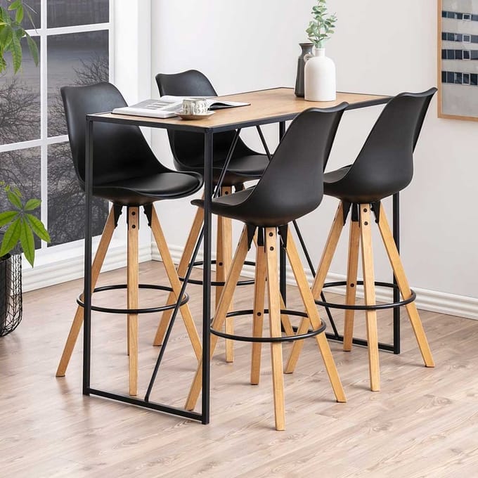 Bartafel Dover – metaal / eikdecor – 120cm x 60cm