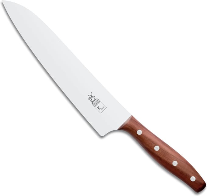 Robert Herder K-Chef Koksmes – RVS – Lichte Ronding – Lemmet 22,5 cm – Heft Pruimenhout