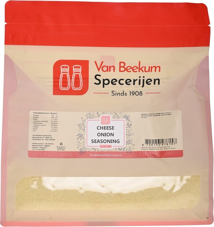 Van Beekum Specerijen - Cheese Onion Seasoning - 1 KG (hersluitbare stazak)
