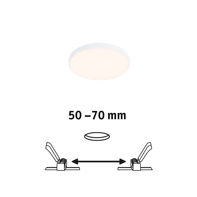 VariFit LED-inbouwpaneel Veluna Edge IP44 rond 90 mm 6W 450lm 3000K Wit