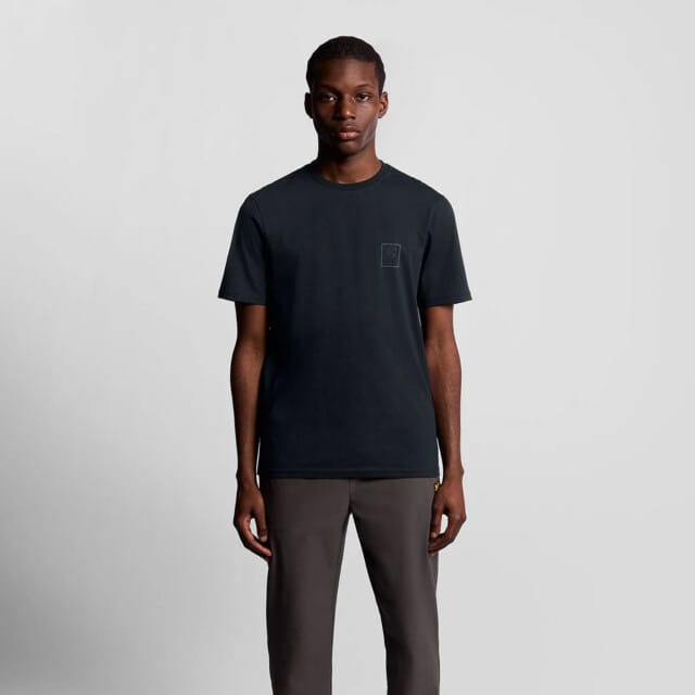 Lyle and Scott Rubberised Logo Graphic Casual T-shirt Heren Donkerblauw M